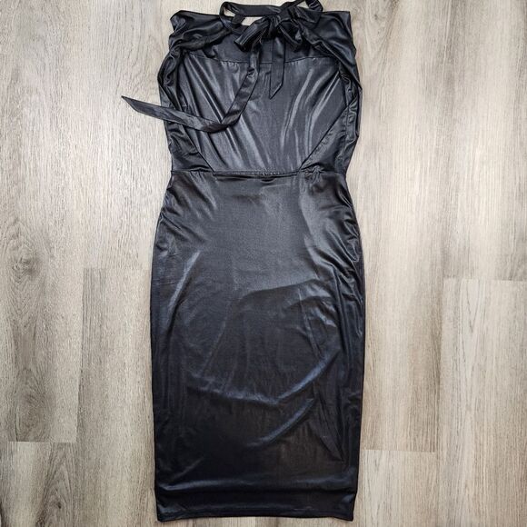 NBD Halter Open Back Cowl Neck Midi Dress size M - Picture 4 of 8